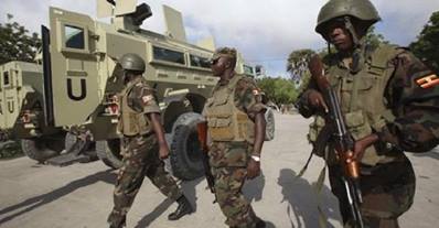 Ugandan peacekeepers from AMISOM patrol in the Somali capital, Mogadishu. (File photo)