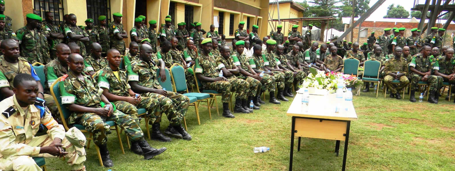 #MISCA Troops in attendance at today’s memorial service in Bangui for victims of #Rwanda20yrs Genocide