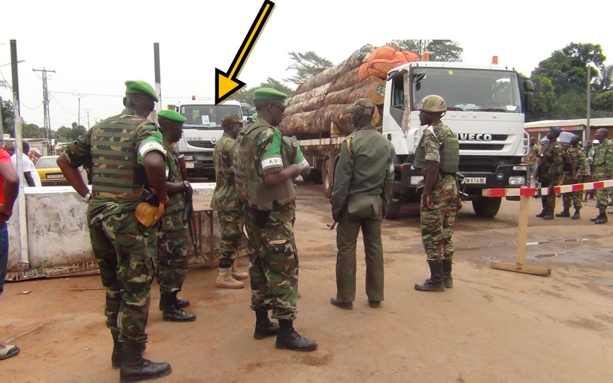 Les troupes de la MISCA durant le transit des convois humanitaires reliant la le Cameroun a la RCA